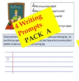 Writing Prompts (4) Genres: Expository, Descriptive, Opinion, Persuasive-PACK A