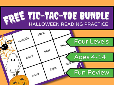 Halloween Reading Tic-Tac-Toe Games