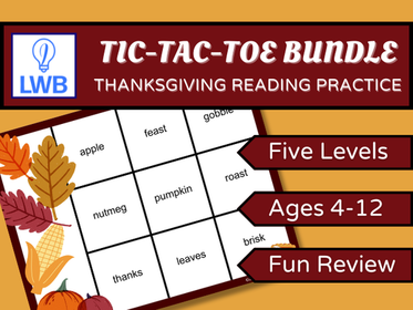 Thanksgiving Reading Tic-Tac-Toe Games