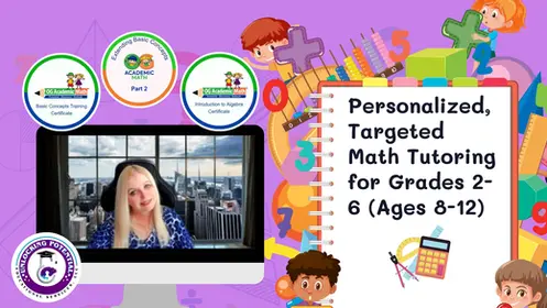 Elementary and Middle School 8 Session Math Tutoring Package