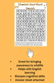 Cheetah Word Search