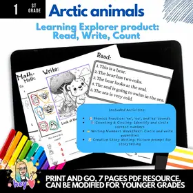 Arctic animals - Learning Explorer product: Read, Write, Count