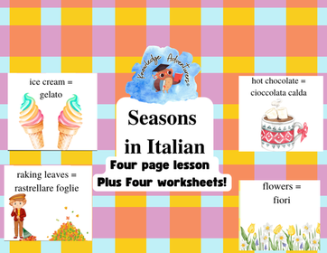 Italian Seasons Vocabulary + Worksheets