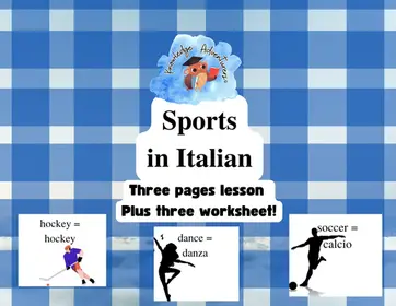 Italian Vocabulary for Sports + Worksheets