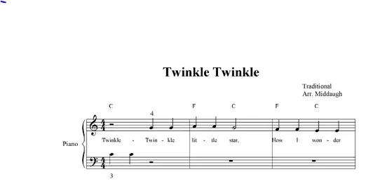 JANUARY FREEBIE: Twinkle Twinkle Little Star Easy Piano Sheet Music with Chords