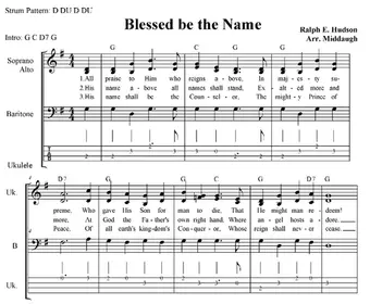 Blessed Be the Name Traditional 3 Part Hymn Sheet Music