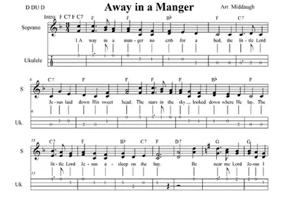 Away in a Manger 2 part Christmas Sheet Music