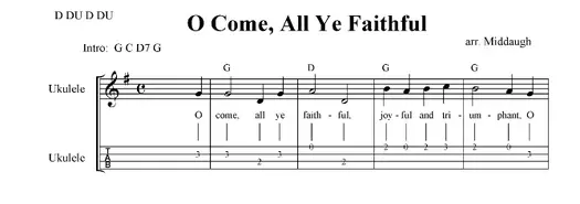 O Come All Ye Faithful, Christmas Sheet Music (Key of G)