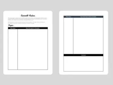 Cornell Note Template (e-Fillable)