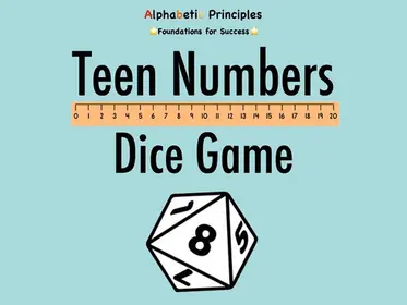 Teen Numbers 4-in-a-Row Dice Game - Math Number Sense