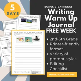 FREE Writing Warm Up Journal for 2nd-5th Graders