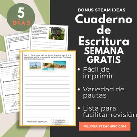 FREE Spanish Printable Writing Warm-Up Journal