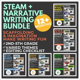 Full Year STEAM & Narrative Writing 24-Pack + Editing Checklist with Bonus STEAM Extensions