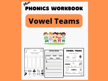 Vowel Teams Phonics Spelling Workbook Worksheets!