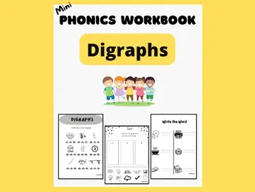 Digraphs Phonics Spelling Workbook Worksheets!