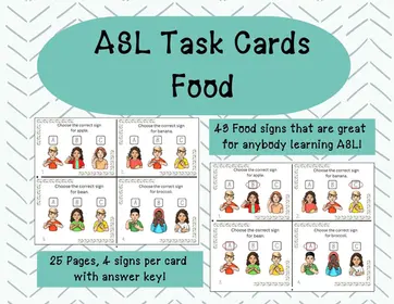 ASL Task Cards: Food