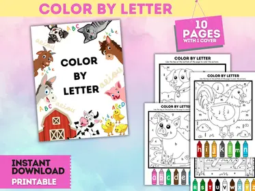 Color By Letter Animal Workbook