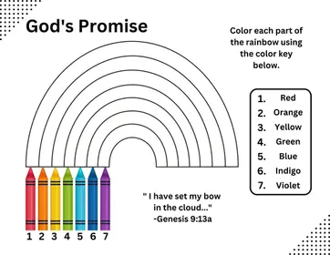 God's Rainbow Coloring Page