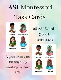 ASL Montessori Task Cards: Food Signs