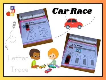 Car Race, Letter Trace! Letter Formation Activity