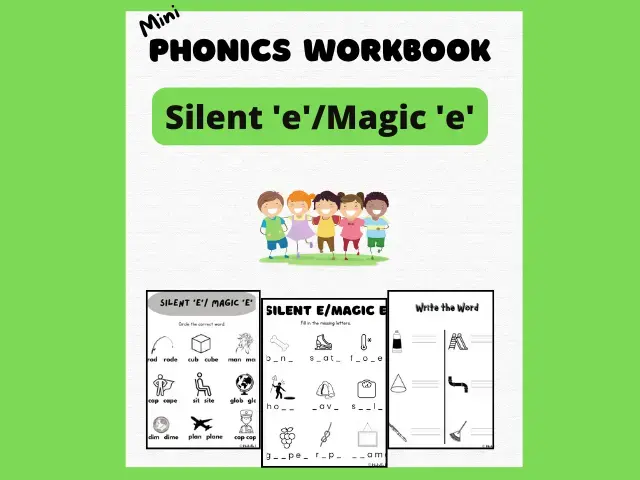 Silent 'e' Magic 'e' Phonics Spelling Workbook Worksheets!