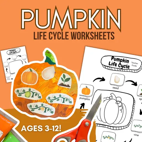 Pumpkin Life Cycle Worksheet Art: Free Pumpkin Crafts and Activities for Ages 3-10